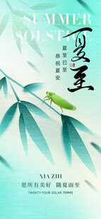 夏日清新竹叶插画
