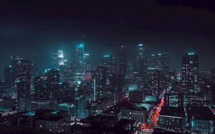 繁华都市夜景俯瞰