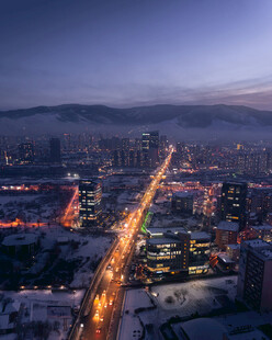 城市夜景俯瞰灯火璀璨