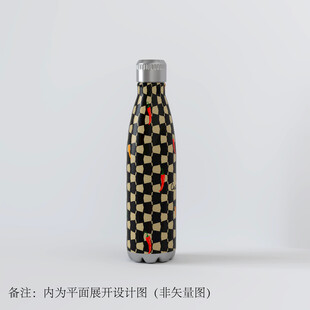 波点图案不锈钢保温杯