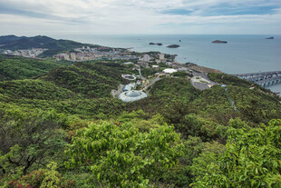 山海间绿意盎然的美丽景致