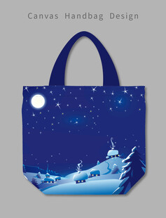 星空雪地手提袋
