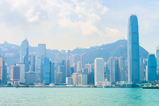香港城市海滨风光