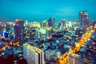 繁华都市夜景俯瞰