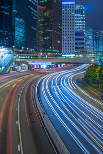 城市夜景车流光影之美