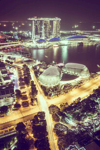 新加坡城市璀璨夜景