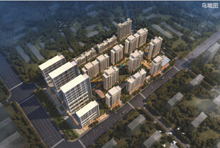 现代城市建筑群鸟瞰图