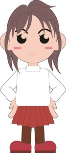 可爱卡通女孩站立形象