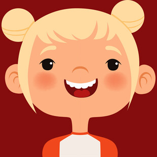 可爱扎双辫小女孩