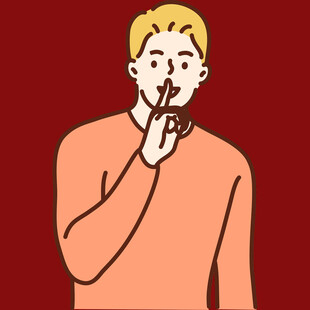 嘘保持安静的手势示意