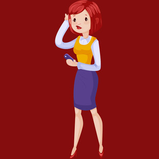 红衣职场女性优雅姿态
