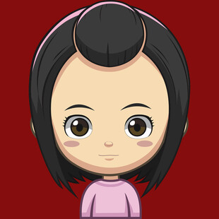 卡通短发女孩形象