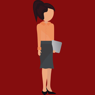 持文件的职场女性形象