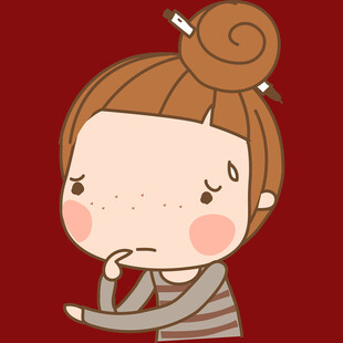 发愁的卡通女孩