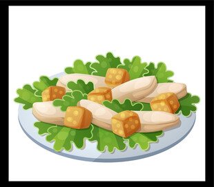 美味豆腐配蔬菜摆盘