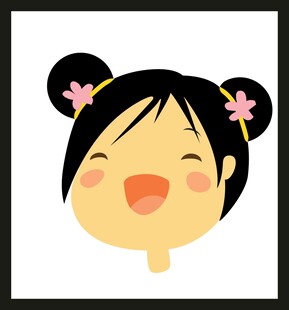 扎双辫的可爱卡通女孩