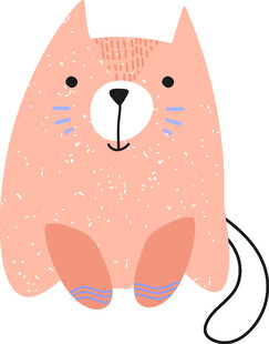 可爱粉色猫咪插画