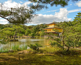 日本金阁寺湖畔美景