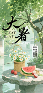 大暑时节庭院西瓜景致