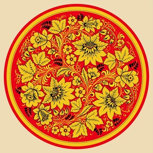 圆形花卉传统装饰图案
