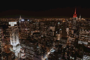 纽约城市璀璨夜景俯瞰
