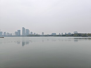 城市湖畔风光