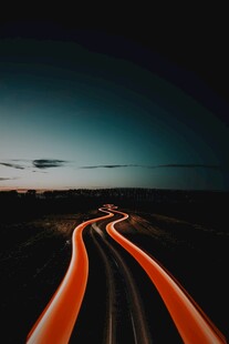 公路夜景流光溢彩之路