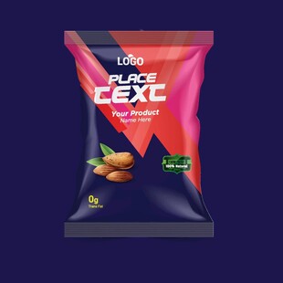 坚果零食包装袋设计展示效果图