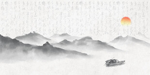中式山水背景