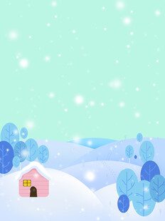 冬日雪景中的温馨小屋