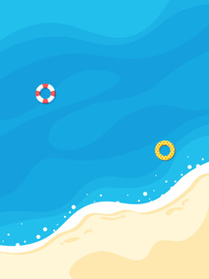 夏日海滩海面上的漂浮物