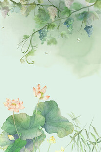 水墨荷花图