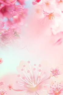 梦幻粉色花卉背景图