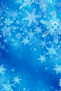 梦幻蓝色雪花背景图