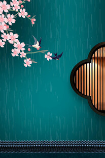 中式古风花鸟背景图