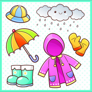 雨天儿童服饰及用品集合