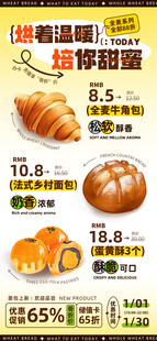 美味烘焙面包促销海报