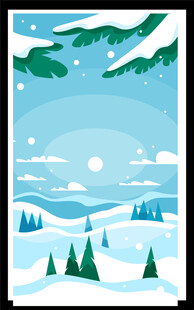 冬日雪景中的静谧山林