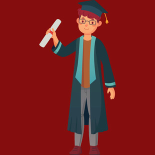 毕业学士手持文凭