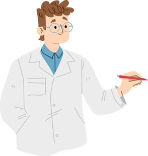 科学家手持试管做实验