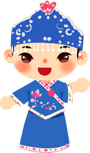 可爱蒙古族小孩服饰形象