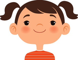 扎双马尾的可爱小女孩