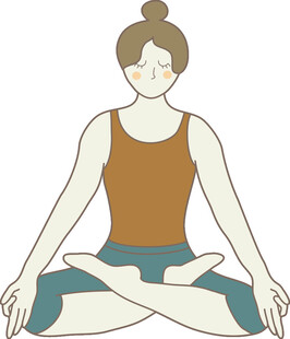 女子静坐冥想练瑜伽