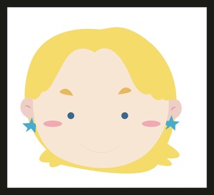 金发星星耳饰卡通女孩头像