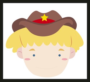 戴牛仔帽的金发小孩