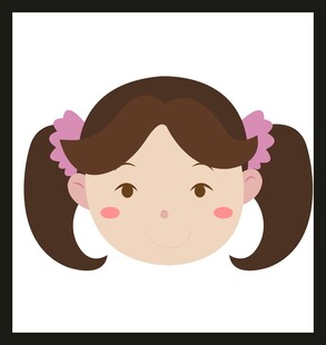扎双马尾的可爱小女孩