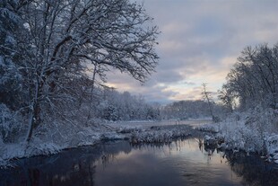 冬日河畔雪景
