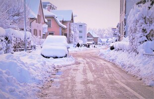 冬日雪后宁静的乡村小路