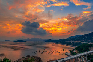 海上绚丽日落美景