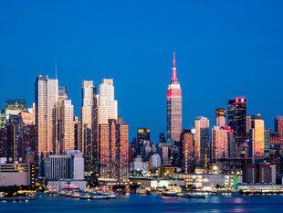 纽约城市天际线夜景